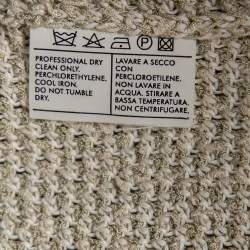 Salvatore Ferragamo Cream Perforated Knit Button Front Cardigan M