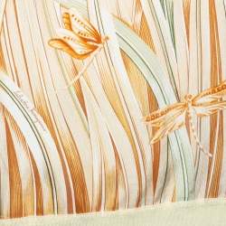 Pre Owned توب سالفاتوري فيراغامو حرير أصفر مطبوع بكم قصير مقاس متوسط  - ميديوم