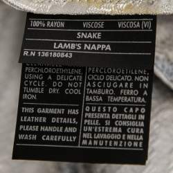 Pre Owned Salvatore Ferragamo Brown & Yellow Jacquard Sleeveless Asymmetric Dress M