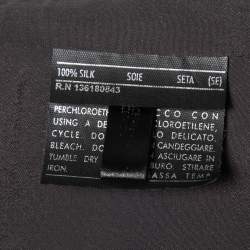 Pre Owned Salvatore Ferragamo Brown Peacock Feather Printed Silk Sleeveless Dress L