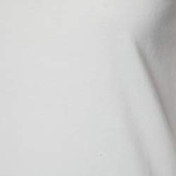 Pre Owned Salvatore Ferragamo White Logo Embroidered Cotton Round Neck T-Shirt M