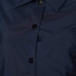 Pre Owned Salvatore Ferragamo Navy Blue Quilted Nylon Button Front Jacket  M
