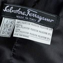 Pre Owned Salvatore Ferragamo Navy Blue Quilted Nylon Button Front Jacket  M