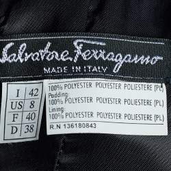 Pre Owned Salvatore Ferragamo Navy Blue Quilted Nylon Button Front Jacket  M