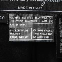 Pre Owned Salvatore Ferragamo Black Wool Tailored Single Breasted Blazer S