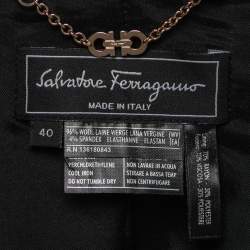 Pre Owned Salvatore Ferragamo Black Wool Tailored Single Breasted Blazer S
