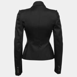 Pre Owned Salvatore Ferragamo Black Wool Tailored Single Breasted Blazer S