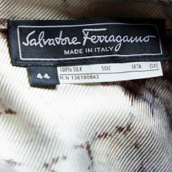 Pre Owned Salvatore Ferragamo Pink Printed Silk Tie Detail Shirt M
