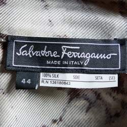 Pre Owned Salvatore Ferragamo Pink Printed Silk Tie Detail Shirt M