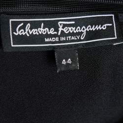 Pre Owned Salvatore Ferragamo Color Block Wool Crepe Sleeveless Sheath Dress M