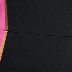 Pre Owned Salvatore Ferragamo Color Block Wool Crepe Sleeveless Sheath Dress M