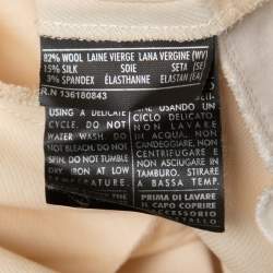 Pre Owned Salvatore Ferragamo Cream Wool Buckle Detail Trousers M