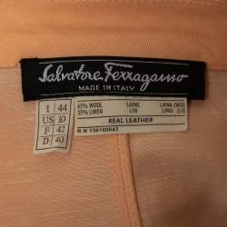 Salvatore Ferragamo Orange Wool & Linen Belted Blazer M