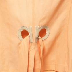 Salvatore Ferragamo Orange Wool & Linen Belted Blazer M