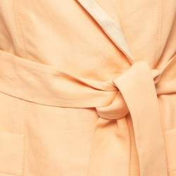 Salvatore Ferragamo Orange Wool & Linen Belted Blazer M