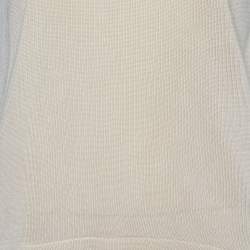 Pre Owned Salvatore Ferragamo Cream Cotton Knit Tank Top M