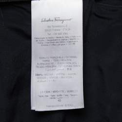 Pre Owned Salvatore Ferragamo Black Crepe Buckle Closure Pants S
