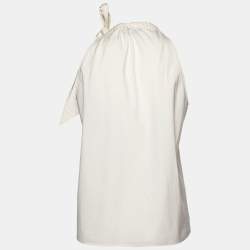 Salvatore Ferragamo Cream Butterfly Print Cotton Halter Neck Top M