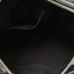 Pre Owned Salvatore Ferragamo Black Gancini Embossed Glossy Leather Boston Bag