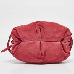 Salvatore Ferragamo Pink Suede and Leather Buckle Satchel  