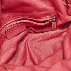 Salvatore Ferragamo Pink Suede and Leather Buckle Satchel  