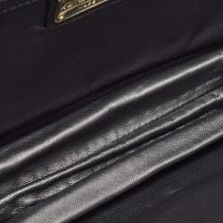 Pre Owned Salvatore Ferragamo Black/Gold Suede Ginny Shoulder Bag