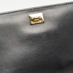 Pre Owned Salvatore Ferragamo Black/Gold Suede Ginny Shoulder Bag