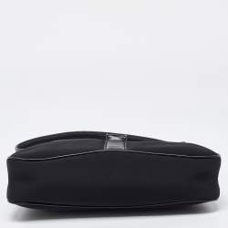 Salvatore Ferragamo Black Canvas and Leather Hobo