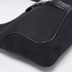 Salvatore Ferragamo Black Canvas and Leather Hobo