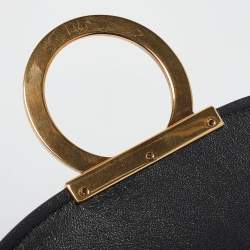 Pre Owned Salvatore Ferragamo Black Leather Margot Gancini Top Handle Bag