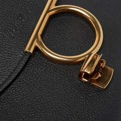 Pre Owned Salvatore Ferragamo Black Leather Margot Gancini Top Handle Bag