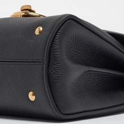 Pre Owned Salvatore Ferragamo Black Leather Margot Gancini Top Handle Bag