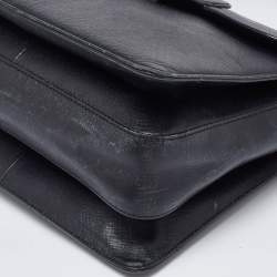 Pre Owned Salvatore Ferragamo Black Leather Katia Top Handle Bag