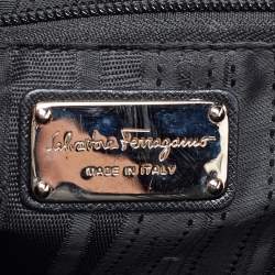 Pre Owned Salvatore Ferragamo Black Leather Katia Top Handle Bag