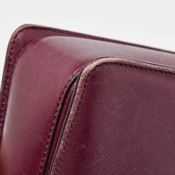 Pre Owned Salvatore Ferragamo Burgundy Leather Kelly Top Handle Bag