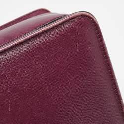 Pre Owned Salvatore Ferragamo Burgundy Leather Kelly Top Handle Bag