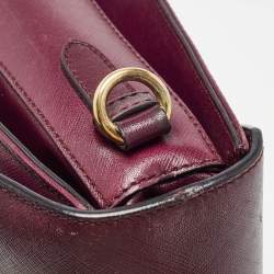 Pre Owned Salvatore Ferragamo Burgundy Leather Kelly Top Handle Bag