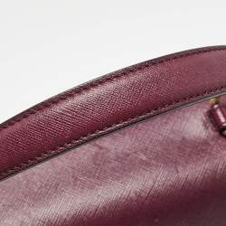 Pre Owned Salvatore Ferragamo Burgundy Leather Kelly Top Handle Bag