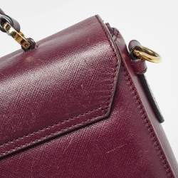 Pre Owned Salvatore Ferragamo Burgundy Leather Kelly Top Handle Bag