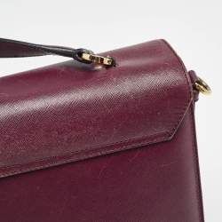 Pre Owned Salvatore Ferragamo Burgundy Leather Kelly Top Handle Bag
