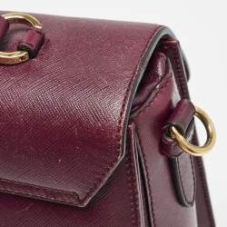 Pre Owned Salvatore Ferragamo Burgundy Leather Kelly Top Handle Bag