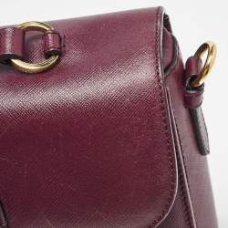 Pre Owned Salvatore Ferragamo Burgundy Leather Kelly Top Handle Bag