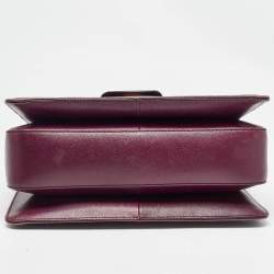 Pre Owned Salvatore Ferragamo Burgundy Leather Kelly Top Handle Bag