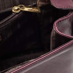 Pre Owned Salvatore Ferragamo Burgundy Leather Kelly Top Handle Bag