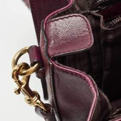 Pre Owned Salvatore Ferragamo Burgundy Leather Kelly Top Handle Bag