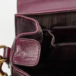 Pre Owned Salvatore Ferragamo Burgundy Leather Kelly Top Handle Bag