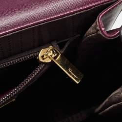 Pre Owned Salvatore Ferragamo Burgundy Leather Kelly Top Handle Bag