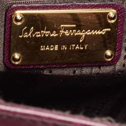 Pre Owned Salvatore Ferragamo Burgundy Leather Kelly Top Handle Bag