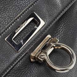 Pre Owned Salvatore Ferragamo Black Leather Large Sofia Top Handle Bag