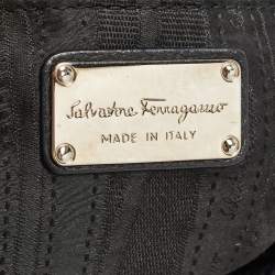 Pre Owned Salvatore Ferragamo Black Leather Large Sofia Top Handle Bag